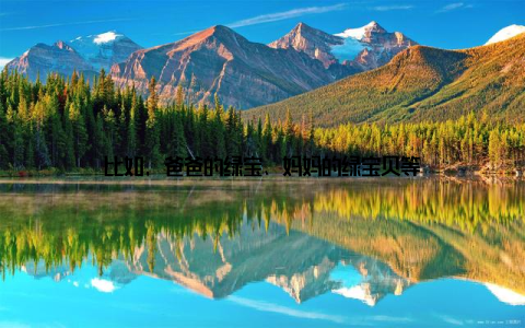 比如, 爸爸的绿宝、妈妈的绿宝贝等