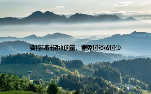 要控制好浇水的量, 避免过多或过少