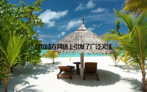 这句话在网络上引发了广泛关注