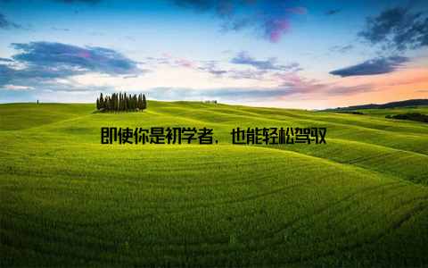 即使你是初学者, 也能轻松驾驭