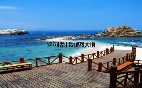 这句话让我恍然大悟