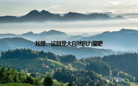 我想, 这就是大自然的力量吧